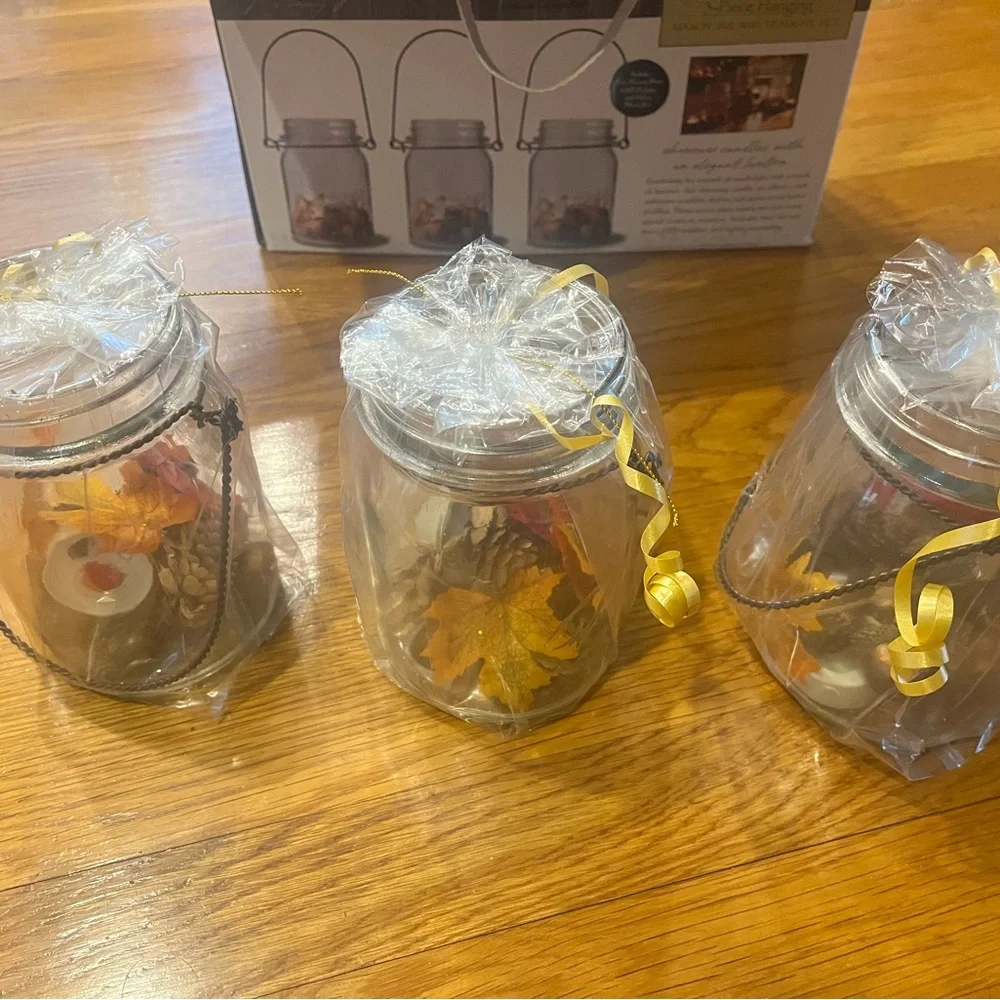 Apothecary & Company 3-Piece Hanging Mason Jar and Tealight Set